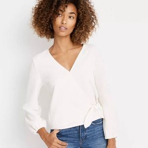 Madewell Texture & Thread Long Crepe Wrap Top